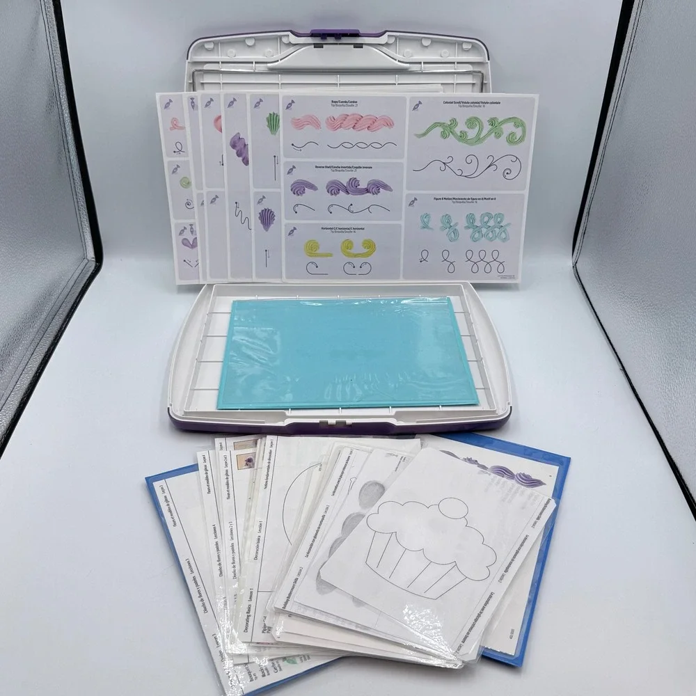 Wilton Deluxe Practice Board Cake Decorating Tool Set with Practice Sheets